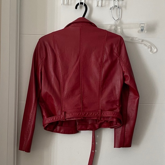 Zara red faux leather jacket - Picture 4 of 4